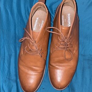 SONOMA Men's Tan Leather Lace-Up Oxfords